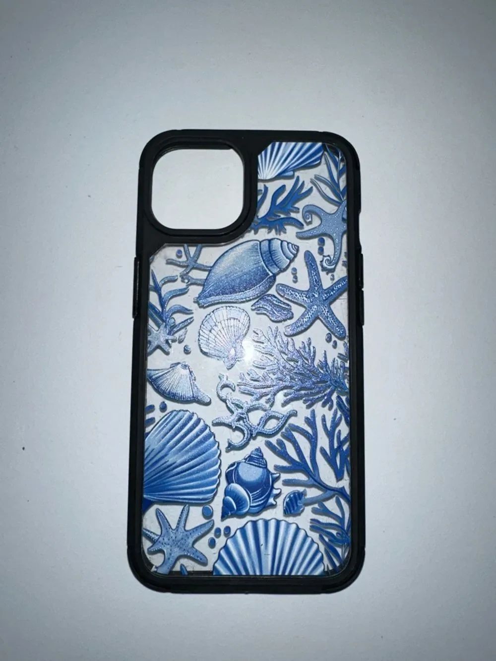 case Black Blue Sea Corals Shells Clear Phone Case